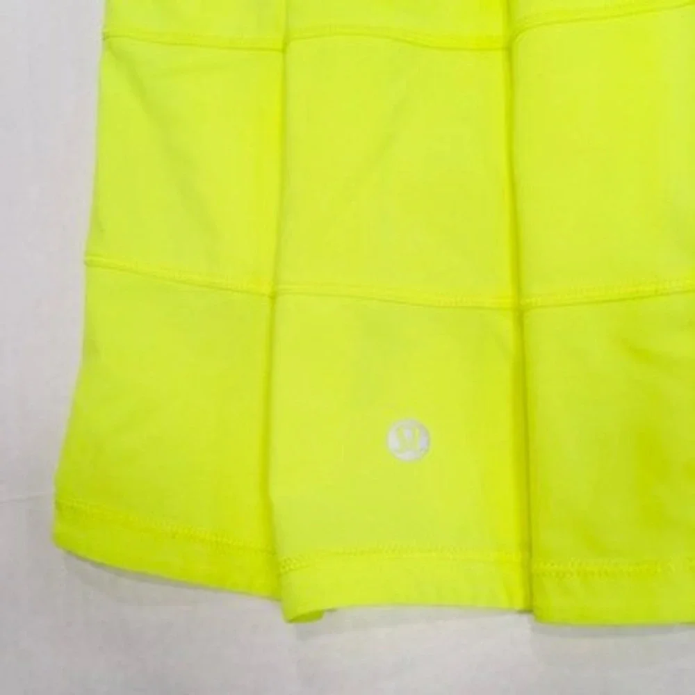 Lululemon‎ Pace Rival Skirt Skort Sz 4 Highlighter Yellow Neon Pickleball Tennis